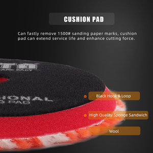 แผ่นขัดขนสั้นหยาบ SPTA ขนาด <span class=keywords><strong>3</strong></span>/5/6 นิ้ว สำหรับเครื่องขัด RO/DA ใช้ขัดเงารถยนต์ กำจัดรอยขีดข่วน 1500 #   รอยขัด - Product Image 5