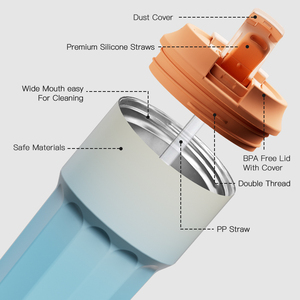 16 oz Travel Mug 16 oz Leak Proof Isolated Double Wall Stainless Steel Tumbler com tampa e palha para bebidas frias quentes - Product Image 5