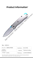 Vouwbaar kampeermes met aluminium handvat en titaniumlegering lemmet, totale lengte 18,5 cm, model 535, DIY OEM fruitmes