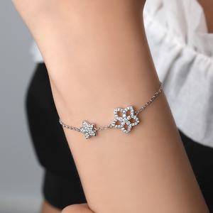 Charm Women's Rhodium Plated Zircon <b>925</b> <b>Sterling</b> <b>Silver</b> Trendy Fashion <b>Bracelet</b> for Wedding & Party Gift - Product Image 5