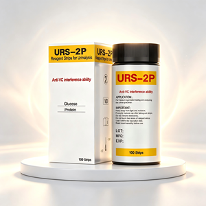 Bandelettes <span class=keywords><strong>de</strong></span> <span class=keywords><strong>test</strong></span> urinaire URS-2P 2 paramètres : Glucose et Protéines – Réactifs d'analyse urinaire pour usage domestique et clinique, <span class=keywords><strong>test</strong></span> du diabète et des reins - Product Image 1