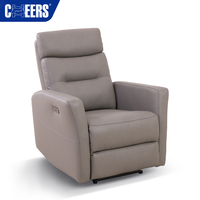 Fauteuil inclinable électrique en cuir pleine fleur MANWAH CHEERS, fauteuil de salon à gravité zéro, confort de luxe, canapé en cuir de vachette