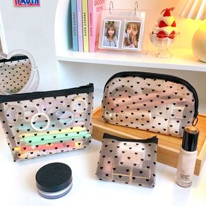 Bolsa de Maquillaje Portátil para Mujer, Estilo Moderno, Gran Capacidad, Malla de PVC, Cierre de Cremallera, Nueva, para Viaje - Product Image 1