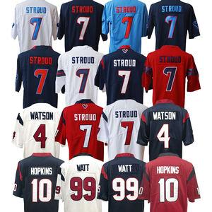 2025 nuevas camisetas de fútbol americano cosidas <span class=keywords><strong>Houston</strong></span> 7 Stroud 4 Watson 10 Hopkins 99 Watt venta al por mayor camiseta personalizada del equipo de EE. UU. - Product Image 2