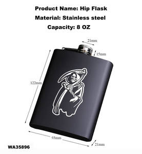Personnalisable 8oz en acier inoxydable Mini poche Hip Flask Portable noir Voyage Pot à vin avec <span class=keywords><strong>logo</strong></span> gravé au laser 8oz Flacon à liqueur - Product Image 2