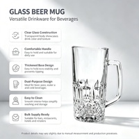 Verre à bière moderne en verre transparent taillé en diamant, écologique, réutilisable, fait main, avec poignée, pour café glacé, boisson citronnée, avec logo personnalisé
