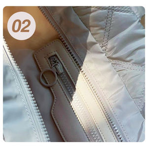 Oem Odm Quilted Nylon <b>Tote</b> Bag 15.6inch Large Capacity <b>Zipper</b> Closure Portable Fashion Lady Daily Travel Shoulder Bag - Product Image 5