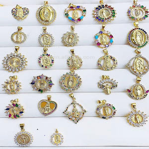 BMZ 2025 IP Ion Chapado en oro real Completado Virgen María Colgante 25 artículos Pulsera/Collar Encantos María Colgante - Product Image 2