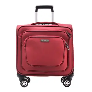 Wholesale 16" soft carry-on boarding suitcase 4 spinner wheels rolling trolley luggage bag