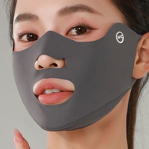 Máscara de protección solar para deportes al aire libre, protección UV transpirable de media cara de seda helada para correr, golf, verano, unisex - Product Image 2