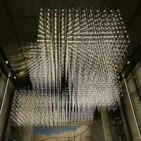 Lustre LED en forme de Cube de pissenlit, luminaire de grande dimension, personnalisé pour le hall d'un hôtel