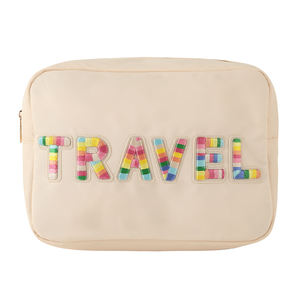 Sac en Nylon à faire soi-même avec des patchs de lettres Chenille, trousse de maquillage, cadeau de noël, sacs à cosmétiques pour le voyage, livraison rapide - Product Image 6