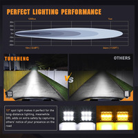 Luces Antiniebla LED de 4 Pulgadas y 60 W con Luz de Circulación Diurna Ámbar, Luz de Trabajo LED Auxiliar Superpotente para Camiones Todoterreno, UTV, ATV, SUV, 4x4