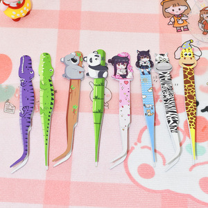 Cartoon Tweezers Blunt Tip 100mm For Diy Crafts Journaling <b>Tools</b> Elbow Shape <b>Smooth</b> Surface Home Use - Product Image 3