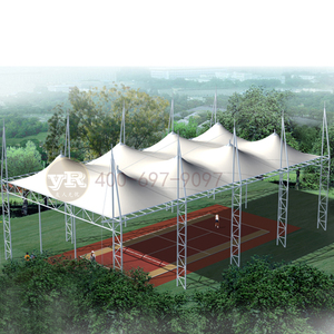 Prefab Cấu trúc thép nhỏ bóng đá có thể thu vào không gian khung sân vận động mái cong bóng đá sân vận động cấu trúc che mái màng - Product Image 1