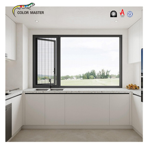 Hiện đại nhiệt phá vỡ Hợp kim nhôm cửa sổ trang trí grills <span class=keywords><strong>transom</strong></span> Thiết kế kính cường lực cho phòng ngủ phòng tắm khách sạn - Product Image 4