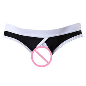 OEM Custom Front Open Big Bulge Männlicher <span class=keywords><strong>Penis</strong></span> Inner Wear Komfort <span class=keywords><strong>Flex</strong></span> Bund Sexy Homosexuell Männer Höschen Tanga - Product Image 4