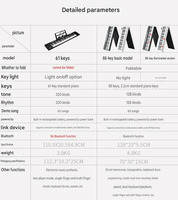 Custom Logo Professional Organ 88 Key Portable Folding Electronic Piano Musical Instrument Keyboard With Lights for Performance