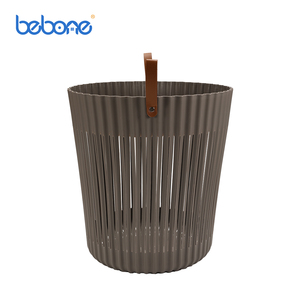 Poignée en <span class=keywords><strong>cuir</strong></span> ronde colorée panier de rangement de blanchisserie utilisation en plastique de salle de bain pour nettoyer les vêtements sales - Product Image 4