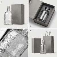 Bouteille en verre Dragon vide 750 ml, carafe avec bouchon en liège pour spiritueux, whisky, gin, brandy, vodka, tequila, rhum, récipient à boisson