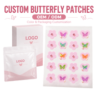 Plester Jerawat Hidrokoloid Motif Bunga Kupu-kupu Warna Pink Stiker Perawatan Kulit