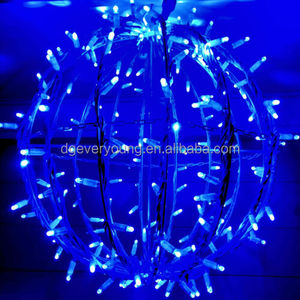 Bola de luz LED 3D para Navidad, 35cm, blanco frío, plegable, exterior, marco de acero, cuerda de goma, IP 67 - Product Image 5