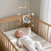 Mainan Gantung Tempat Tidur Bayi dari Kain Felt Lembut, Dekorasi Kamar Bayi yang Berputar untuk Bayi Baru Lahir