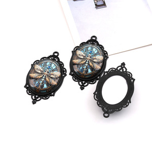 Colgante Retro de Aleación de Zinc con Diseño de Libélula, Amuleto Temático de Insecto con Engaste de Bisel, Material para Joyería DIY, Accesorio Unisex - Product Image 4