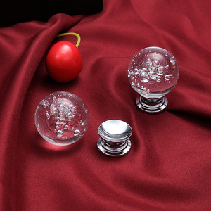 크리스탈 유리 공 서랍 문 찬장 손잡이 다이아몬드 모양 가구 손잡이 창조적 인 투명 서랍 당기기 - Product Image 1