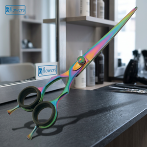 Ciseaux de barbier professionnels pour gauchers en acier inoxydable à bord convexe ou biseauté pour coiffeurs de salon - Product Image 5