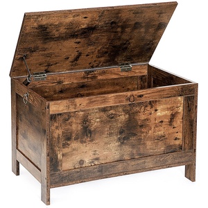HOOBRO Storage Chest  Retro wooden toy box Organizer with Safety Hinge  Sturdy Entryway Storage Bench