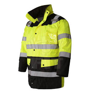 Veste de sécurité réfléchissante de haute qualité pour la fermeture éclair de sécurité d'hiver avec des vêtements respirants à haute visibilité multi-poches - Product Image 2