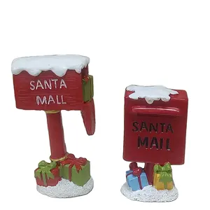 Resin Christmas Mail Box ornament, Polyresin Santa mail box decoration