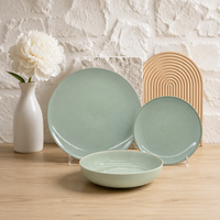 Ensemble de vaisselle en céramique 16 pièces, ensemble de porcelaine blanche pour la cuisine et la maison
