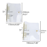 Couverture de classeur A5 en PVC transparent, rechargeable, pour carnet, diamètre 25 mm ou 30 mm, couverture de planificateur à 6 anneaux