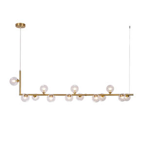 Luminaire suspendu nordique minimaliste rétro loft, design unique et créatif en ligne droite pour restaurant, comptoir, bar - Lustre moderne - Product Image 2