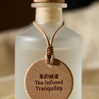 Diffuseur de parfum en verre givré de luxe avec étiquette en bois, huile parfumée, diffuseur d'arômes Zen pour la maison, pour la relaxation et le SPA