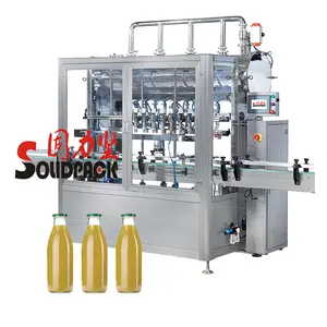 Riempitrice automatica per bottiglie a gravità per bottiglie di succo di latte allo yogurt liquido Solidpack con CIP