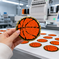 Patch brodé 3D en chenille personnalisable pour équipes sportives, à thermocoller sur vêtements, chapeaux et sacs