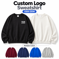 Sweat-shirt en coton lourd 300G avec logo brodé personnalisé, coupe ample, épaules tombantes, col rond, vêtements de travail pour hommes