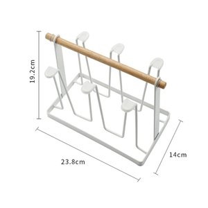 Keuken Eettafel Staande Waterfles Droogrek Met 6 Haken Metalen Black Cup Droogrek - Product Image 1