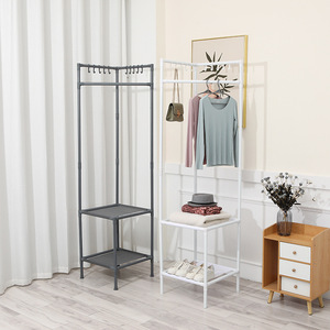 Perchero de pie para interiores, perchero de esquina, estante de almacenamiento junto a la cama, perchero triangular simple para dormitorio. - Product Image 2