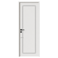 Pintu Kamar Minimalis Modern Putih MDF Melamin dengan Insulasi Suara, Garis Alur Geometris, Pintu Interior Ramah Lingkungan untuk Villa dan Hunian