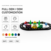Circuit de train en bois avec système de rails, jouet Montessori pour le développement des capacités motrices, cadeau, logo personnalisé OEM ANNA & BECK
