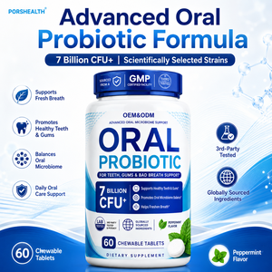 Integratore Probiotico Orale OEM ODM 7B CFU |   Compresse Masticabili alla Menta Senza Zucchero per Alito Fresco e Benefici per Denti e Gengive - Product Image 1