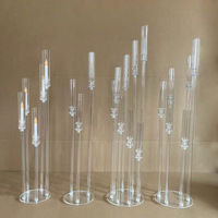 Candélabre moderne à 8 bras en acrylique transparent de haute qualité pour centre de table de mariage, maison ou bureau