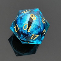 Meilleures ventes, dés à jouer DND de 35 mm, œil de dragon bleu, dés polyédriques D20 pour les jeux de rôle Dungeons and Dragons