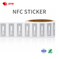 Étiquette NFC 13,56 MHz F08/S50, autocollant RFID étanche imprimable, rouleau d'étiquettes adhésives, logo personnalisé, approvisionnement en gros pour emballage intelligent
