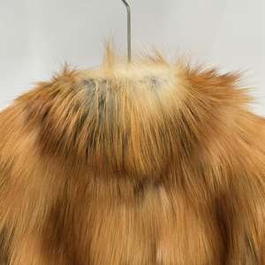 Fabricación de Abrigos de Piel Natural para Mujer, Abrigo Corto de Piel de Rusa Roja Real con Cremallera - Product Image 2