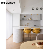 Meubles de cuisine modulaires contemporains WAYMOVE, évier, plan de travail en marbre/résine, charnières écologiques, robinet, finition personnalisée, style moderne
